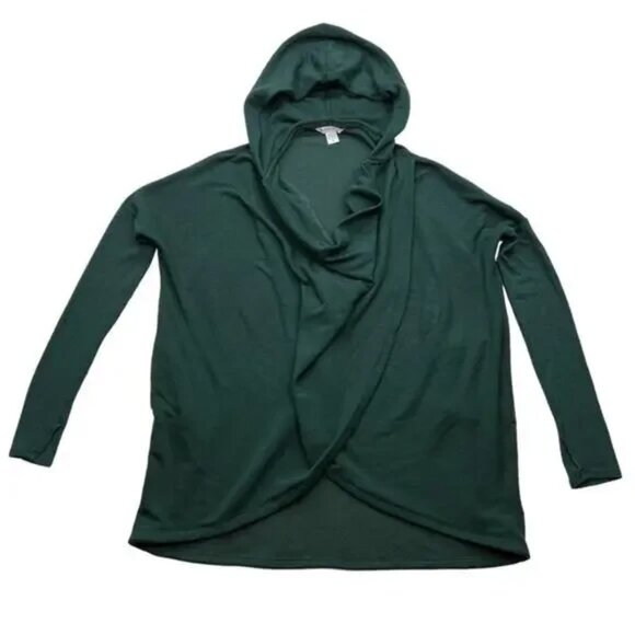 Athleta Purana wrap style oversized hooded sweatshirt with pockets size XS - Picture 3 of 8